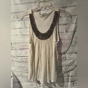 White & Beaded Tank Top